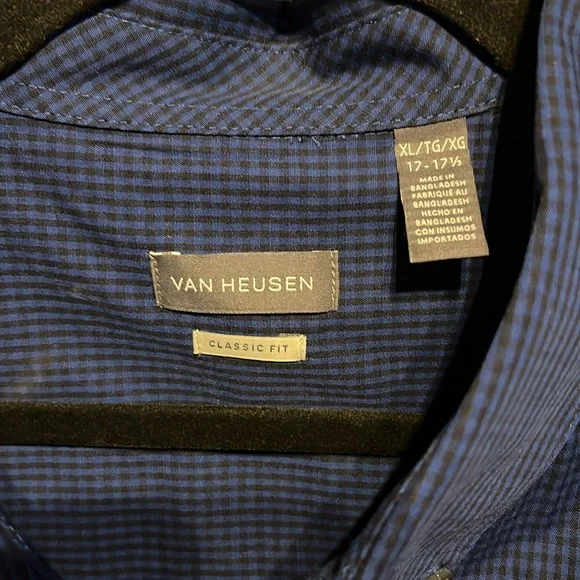 Van Heusen Brand Classic Fit Long Sleeve Dress Shirt - Black and Blue - Picture 2 of 4